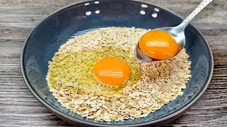 This egg with oatmeal recipe is so delicious I can cook it almost every day! Top recipe!