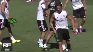 Toni Kroos and Cristiano Ronaldo fighting in Real Madrid Training 2014