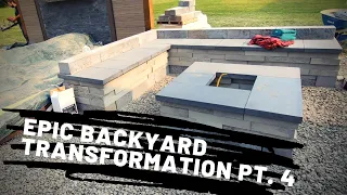 EPIC BACKYARD MAKEOVER PART 4 - Building a Paver Sitting Wall on a Paver Patio