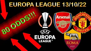 80 ODD !!! EUROPA LEAGUE FOOTBALL PREDICTIONS TODAY 13/10/2022 BETTING TIPS #betting SOCCER