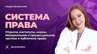 Система права: отрасли, институты, нормы. Материальное и процессуальное, частное и публичное право.