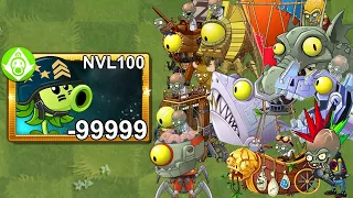 Super Mega Gatling Pea Level 100 Vs All Zombots - Plants Vs Zombies 2