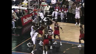 This Day in History: Dikembe Mutombo records 3 straight blocks in one possession & celebrates