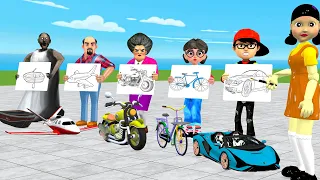 Scary Teacher 3D vs Squid Game Choose Draw Right Car Nice or Error Matches Picture 5 Times Challenge