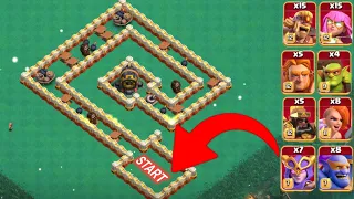 Traps Formation Challenge vs Every Super Troops! - Clash of Clans