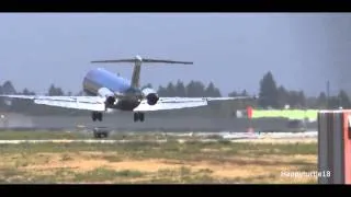 American Airlines MD80 Landing at San Jose International Airport