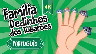 Família Dedinhos dos Tubarões + nomes dos dedos | Papai, Mamãe, Irmão, Irmã e Bebê Tubarão | 4K