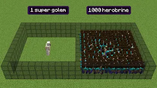 1000 herobrine vs 1 super iron golem (but iron golem has all effects)