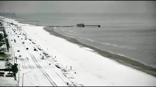 Historic Winter Storm in Galveston, Texas Blankets The Beach With Snow and Ice | VisitGalveston.com