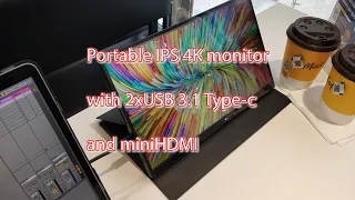 Portable monitor UHD 4K 13.3 inch IPS with 2xUSB 3.1 TYPE-C and miniHDMI 2.0