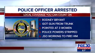 JSO officer arrested for aggravated assault with a deadly weapon