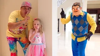 Stacy and Dad try to be friends with Hello Neighbor