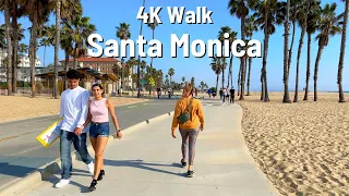 LOS ANGELES Santa Monica Beach 🌴 Walk 4K 2024