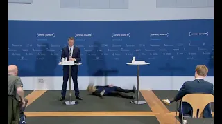 Denmark official Tanja Erichsen faints during a Covid conference