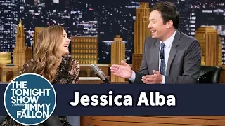 Jimmy Gives Jessica Alba His Version of an Escalator Pitch