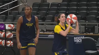 Indiana Fever wraps up morning shootaround ahead of home opener against the New York Liberty