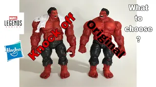 Action figure review - Knock off Hasbro Marvel Legends Red Hulk (with comparison with the original)