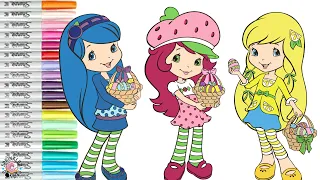 Strawberry Shortcake and Friends Coloring Book Pages Easter Fun Blueberry Muffin Lemon Meringue