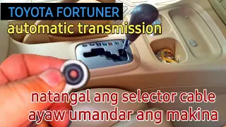 HOW TO REPAIR AUTOMATIC TRANSMISSION SELECTOR CABLE.TOYOTA FORTUNER