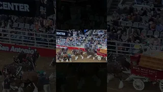 Budweiser Clydesdale Horse Accident | 2023 San Antonio Rodeo #shorts #youtubeshorts