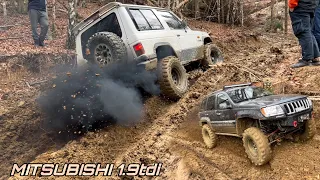 OFF ROAD - Mitsubishi vs Jeep vs Nissan vs Toyota (1.9tdi 230hp)