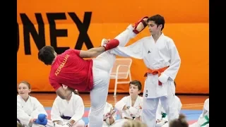 Rafael Aghayev Ura Mawashi Geri Distance Training with Sensei Jasem Vishkaei