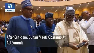 After Criticism, Buhari Meets Obasanjo At AU Summit