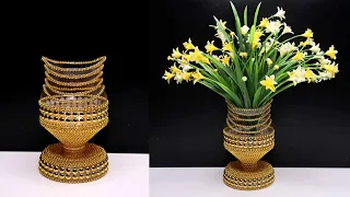 DIY Plastic Bottle Flower Vase Ideas | Best out of waste | Vas bunga dari botol plastik bekas minyak