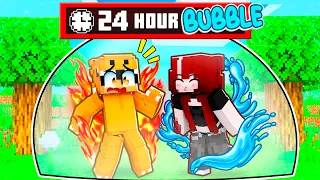 MY BULLY GIRLFRIEND Locked ME Inside A ELEMENTAL Bubble For 24 Hours... (Minecraft)