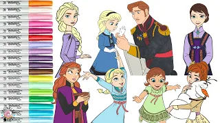 Disney Frozen Coloring Book Compilation Anna Elsa Queen Iduna King Agnarr and Olaf