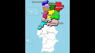 Portugal, distritos do norte - Rap the Map to learn the Districts & Capitals