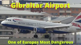 Gibraltar Airport Plane Landing, 4K BA492