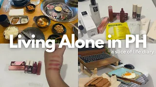 a day in my life🌥️shopee haul, korean skincare and swatching new lip tints | Living Alone in PH🌿🌻