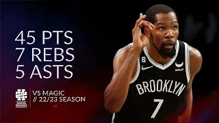 Kevin Durant 45 pts 7 rebs 5 asts vs Magic 22/23 season