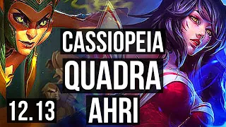 CASSIOPEIA vs AHRI (MID) | Quadra, 14/2/8, 1.8M mastery, Legendary, 300+ games | NA Master | 12.13