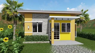 Tiny House: 6 x 6 meters (20X20 FEET) | 2 bedroom , Simple House Design 3d