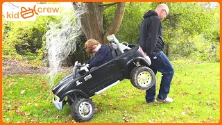 Fixing our ride on power wheels 18V toy truck. Educational how gears work | Kid Crew