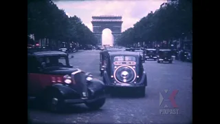 Paris 1939 in COLOR !! Rare Pre World War Two Private color home movie from Paris France 1939