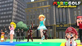 Mario Golf Super Rush Peach vs Daisy vs Rosalina vs Pauline at New Donk City