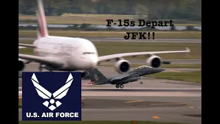 *RARE * JFK Airport - F15s rocket out on 22R!