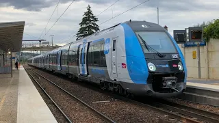 Passage sans arrêt d’un UM Z50000 IDFM Carmillon en gare D’épône Mérières