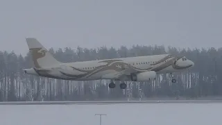 Посадка . Airbus A320-232 Meridian Air , RA-73320 , MMM9671, Minsk National Airport.