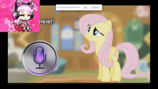 reaction to fluttershy and siri have a conversati