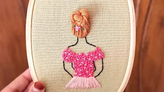 High Bun Hairstyle | Step by step Hair Embroidery Tutorial for Beginners | Gossamer