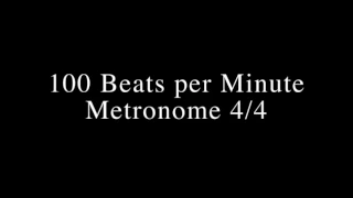 100 Beats per Minute Metronome click with beats and 4/4 bars counting.