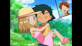 Ash and Serena kissing moment in kalos region with romantic song