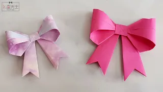 How to make an origami bow tie for gift | DIY paper bow out of wrapping paper