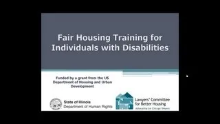 Fair Housing Training for Individuals with Disabilities