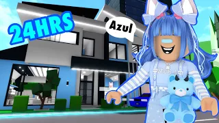 😱24HRS VIVIENDO EN UN MUNDO AZUL EN BROOKHAVEN 🤨/Roblox