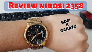 Relógio Nibosi 2358 dourado - unboxing e review ⌚️⌚️